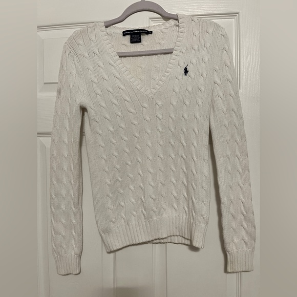 Ralph Lauren Sport Cable Knit V neck Sweater - Picture 2 of 5